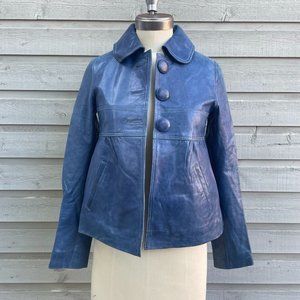 Women's Blue Danier Leather Jacket